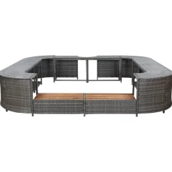 vidaXL Spa-ombouw vierkant 268x268x55 cm poly rattan grijs