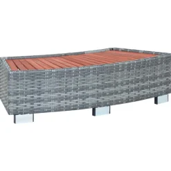 vidaXL Spatrap 92x45x25 cm poly rattan grijs