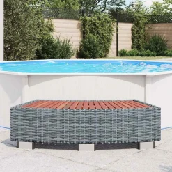vidaXL Spatrap 92x45x25 cm poly rattan grijs
