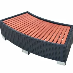vidaXL Spatrap 92x45x25 cm poly rattan zwart