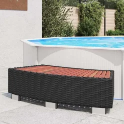 vidaXL Spatrap 92x45x25 cm poly rattan zwart