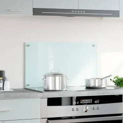vidaXL Spatscherm keuken 70x40 cm gehard glas melkwit