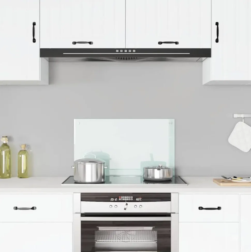 vidaXL Spatscherm keuken 70x40 cm gehard glas melkwit