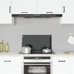 vidaXL Spatscherm keuken 70x40 cm gehard glas zwart