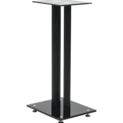 vidaXL Speakerstandaarden zuil-ontwerp gehard glas zwart 2 st