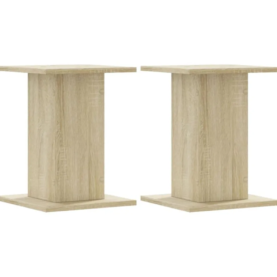 vidaXL Speakerstandaards 2 st 30x30x40 cm bewerkt hout sonoma eiken