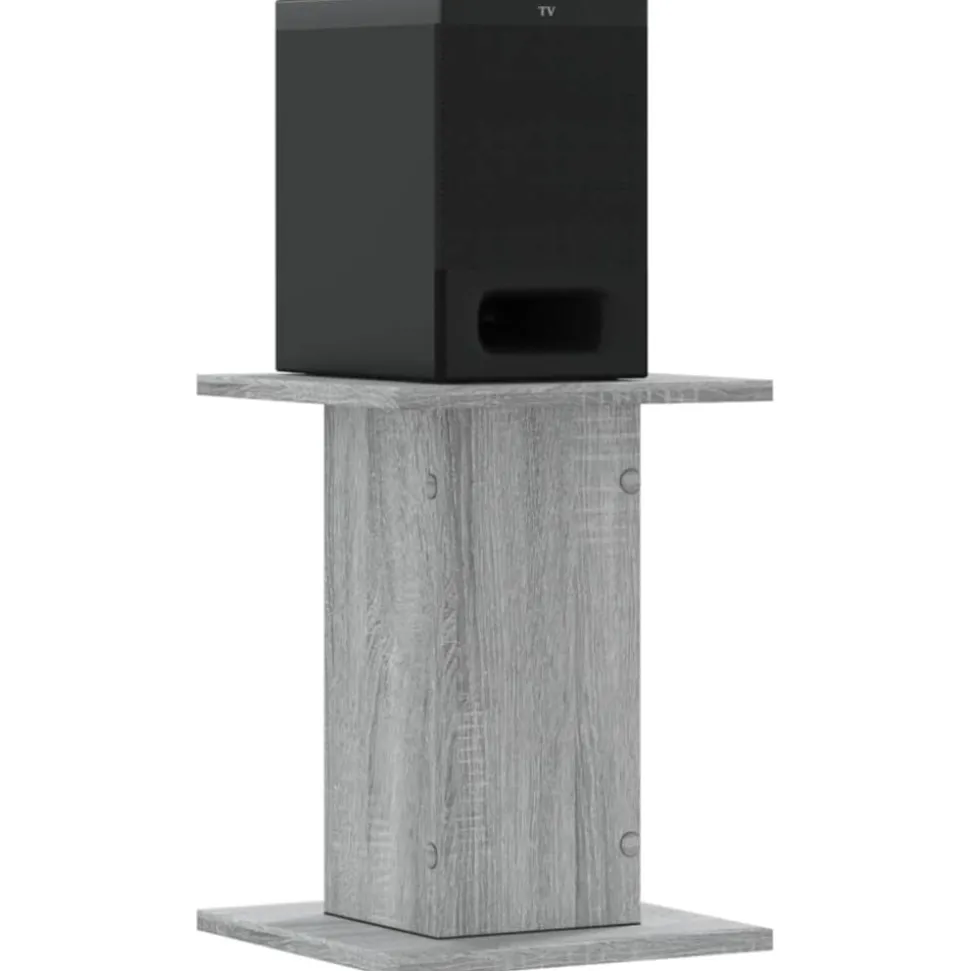 vidaXL Speakerstandaards 2 st 30x30x40 cm bewerkt hout grijs sonoma