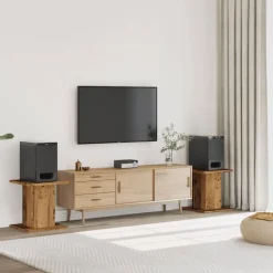 vidaXL Speakerstandaards 2 st 30x30x40 cm bewerkt hout oud houtkleurig