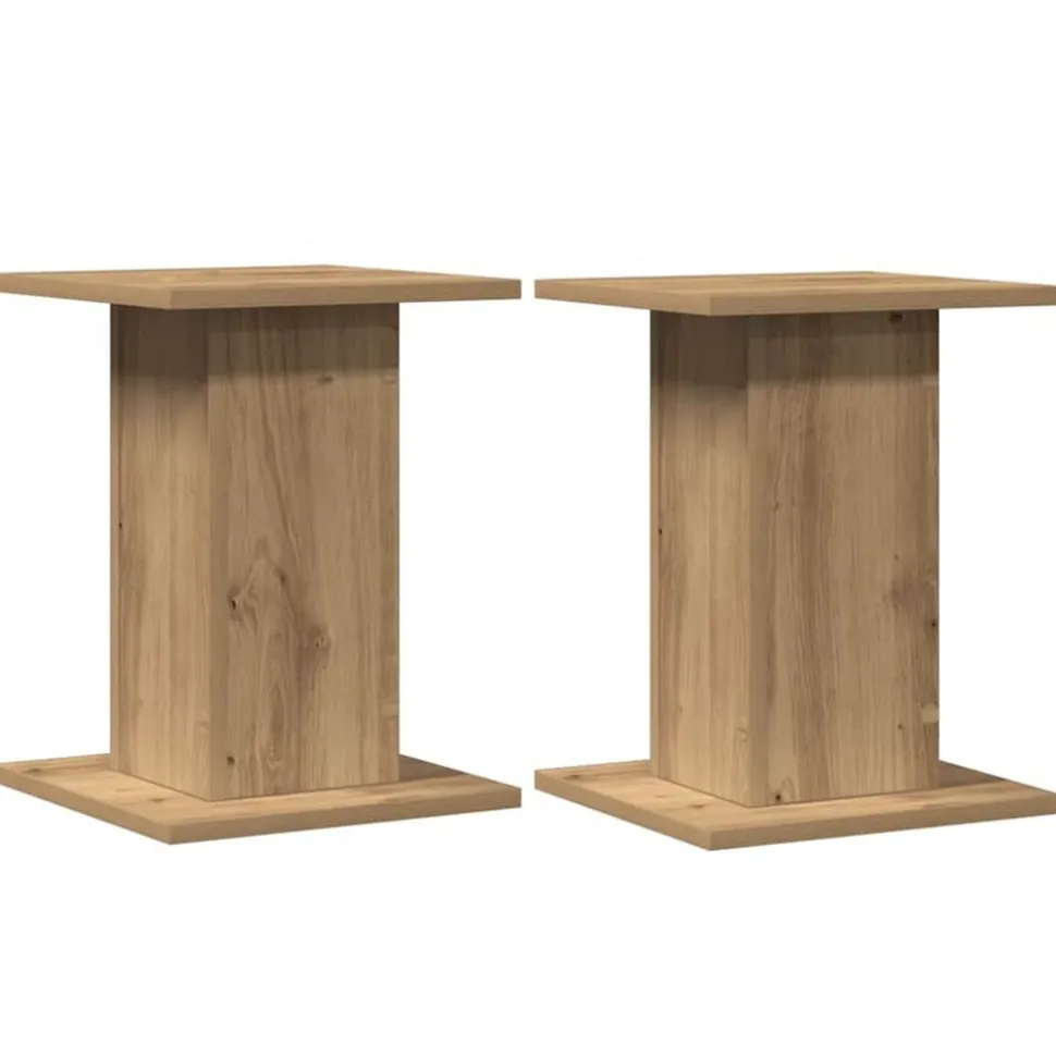 vidaXL Speakerstandaards 2 st 30x30x40 cm hout artisanaal eikenkleurig