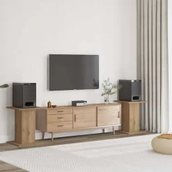 vidaXL Speakerstandaards 2 st 30x30x40 cm hout artisanaal eikenkleurig