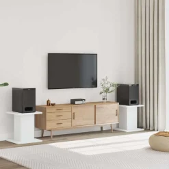 vidaXL Speakerstandaards 2 st 30x30x40 cm bewerkt hout wit