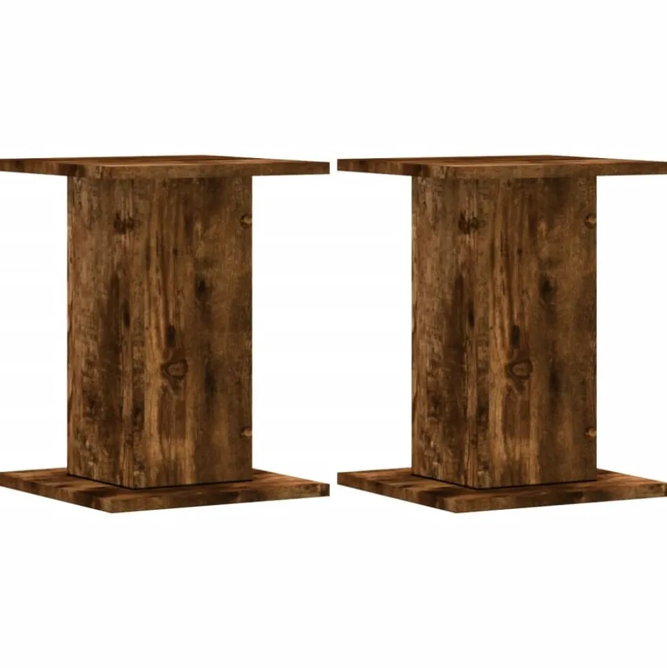 vidaXL Speakerstandaards 2 st 30x30x40 cm bewerkt hout gerookt eiken