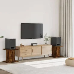 vidaXL Speakerstandaards 2 st 30x30x40 cm bewerkt hout gerookt eiken