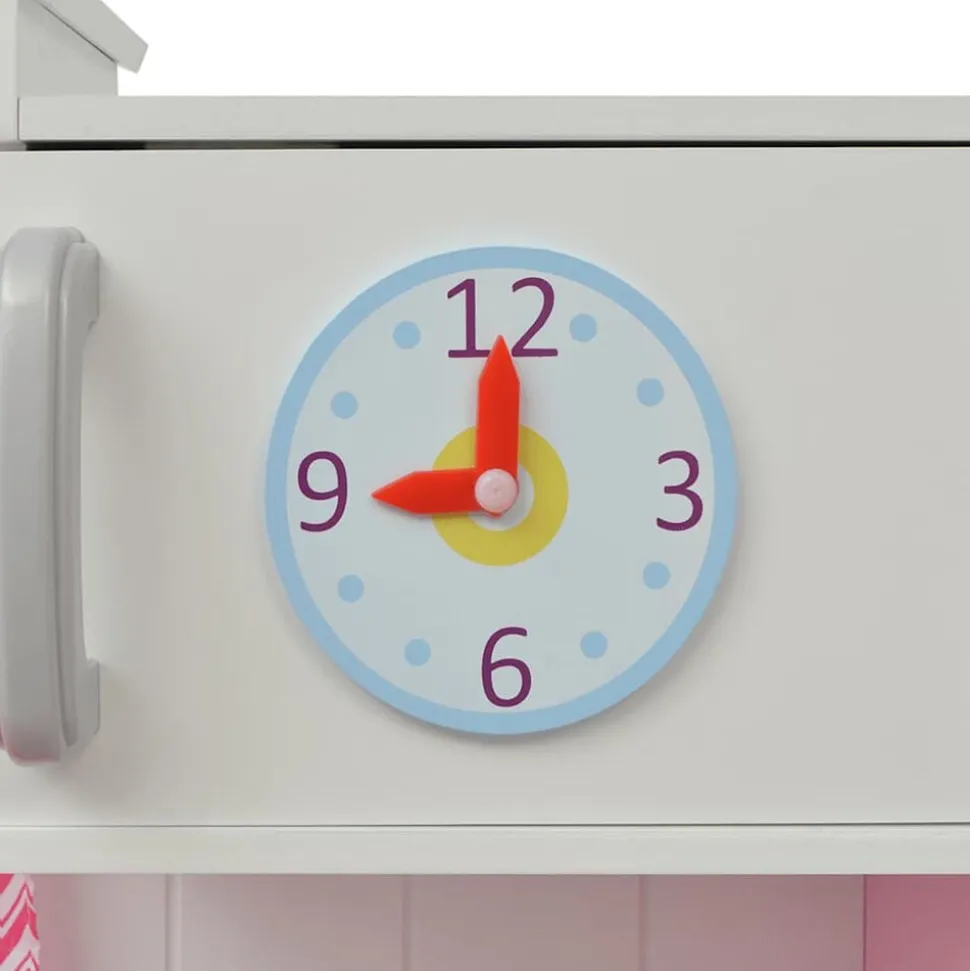 vidaXL Speelgoedkeuken roze en wit 82x30x100 cm hout