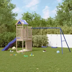 vidaXL Speelhuis massief grenenhout