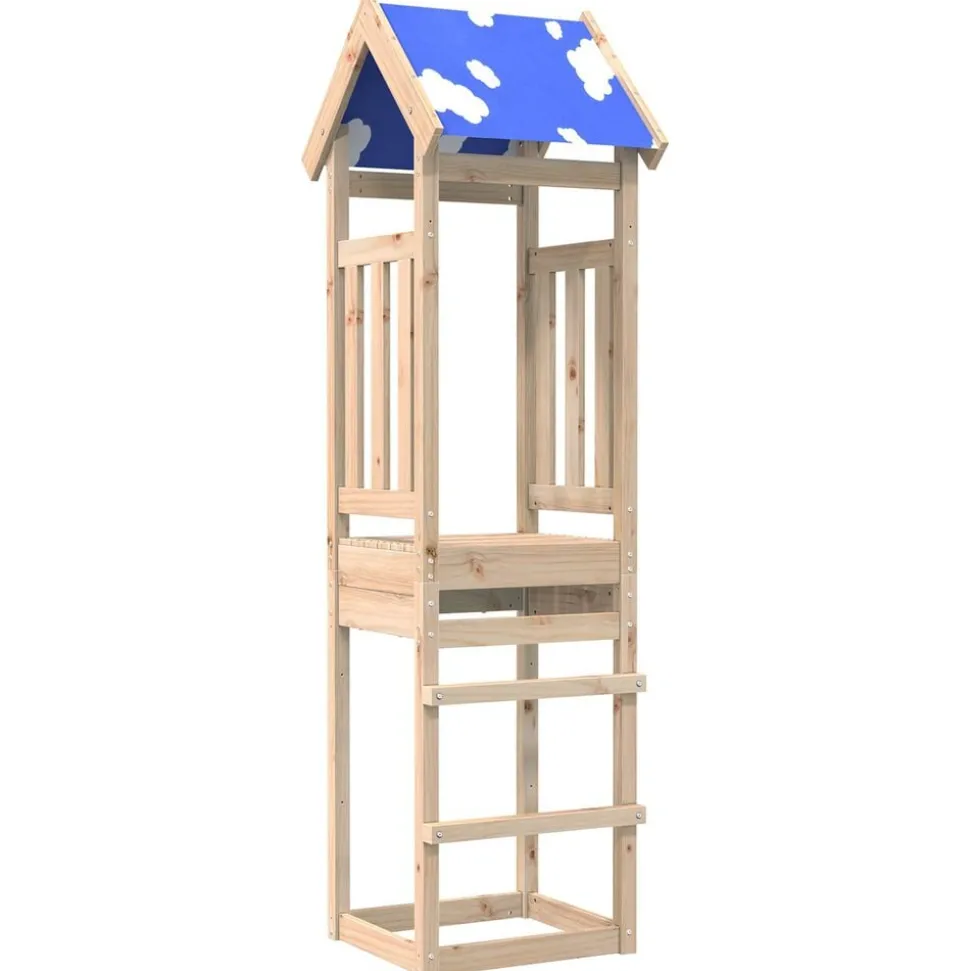 vidaXL Speeltoren Bruin 52,5 x 46,5 x 208 cm Massief grenenhout