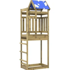 vidaXL Speeltoren Bruin 85 x 52,5 x 239 cm Massief geïmpregneerd hout