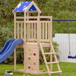 vidaXL Speeltoren Bruin 110,5 x 52,5 x 215cm Massief grenenhout