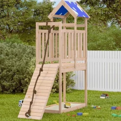 vidaXL Speeltoren Bruin 52,5 x 110,5 x 215 cm Massief grenenhout