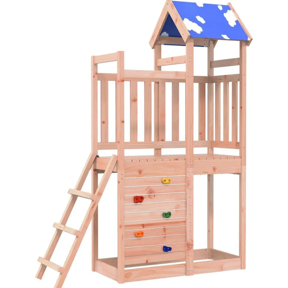 vidaXL Speeltoren Bruin 110,5 x 52,5 x 215cm Massief Douglas hout