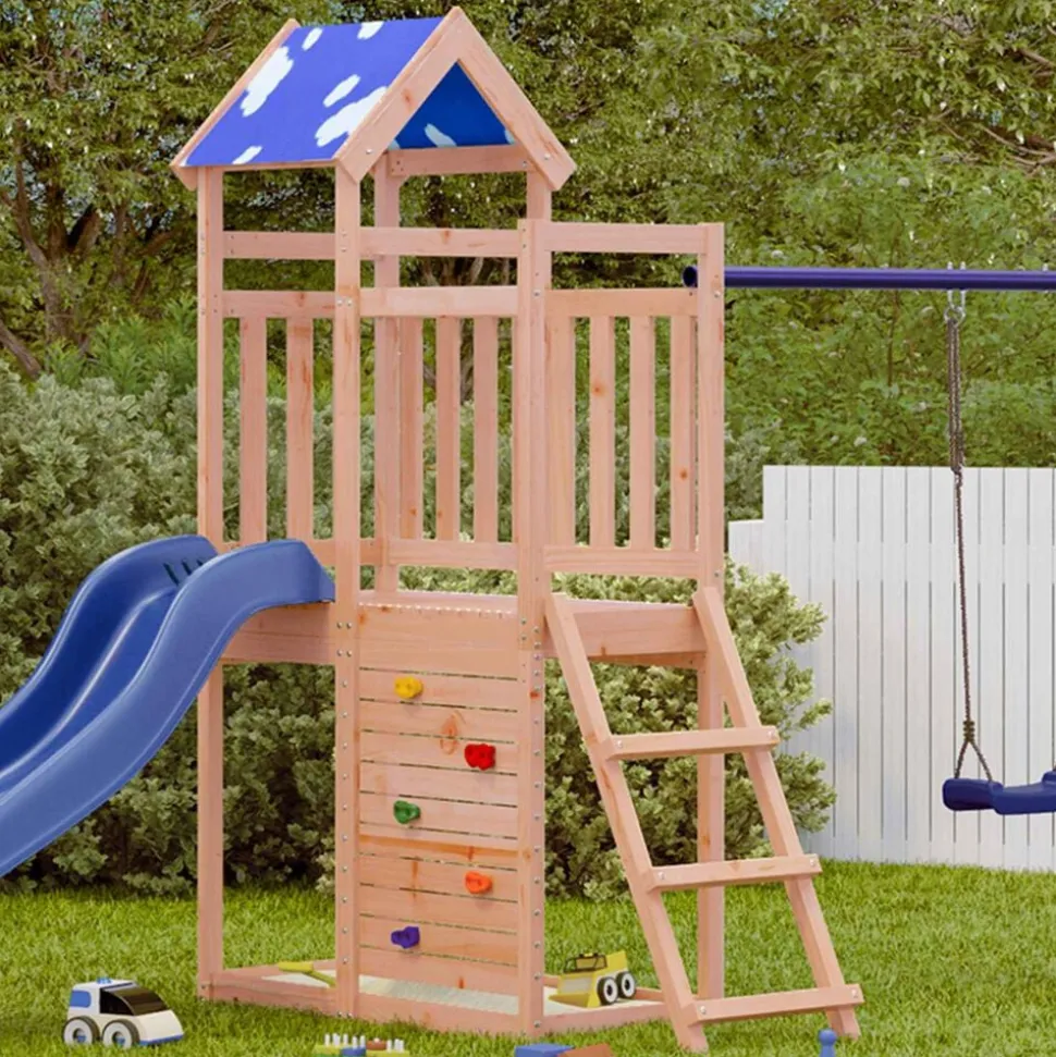 vidaXL Speeltoren Bruin 110,5 x 52,5 x 215cm Massief Douglas hout