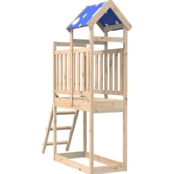 vidaXL Speeltoren Bruin 52,5 x 110,5 x 215 cm Massief grenenhout