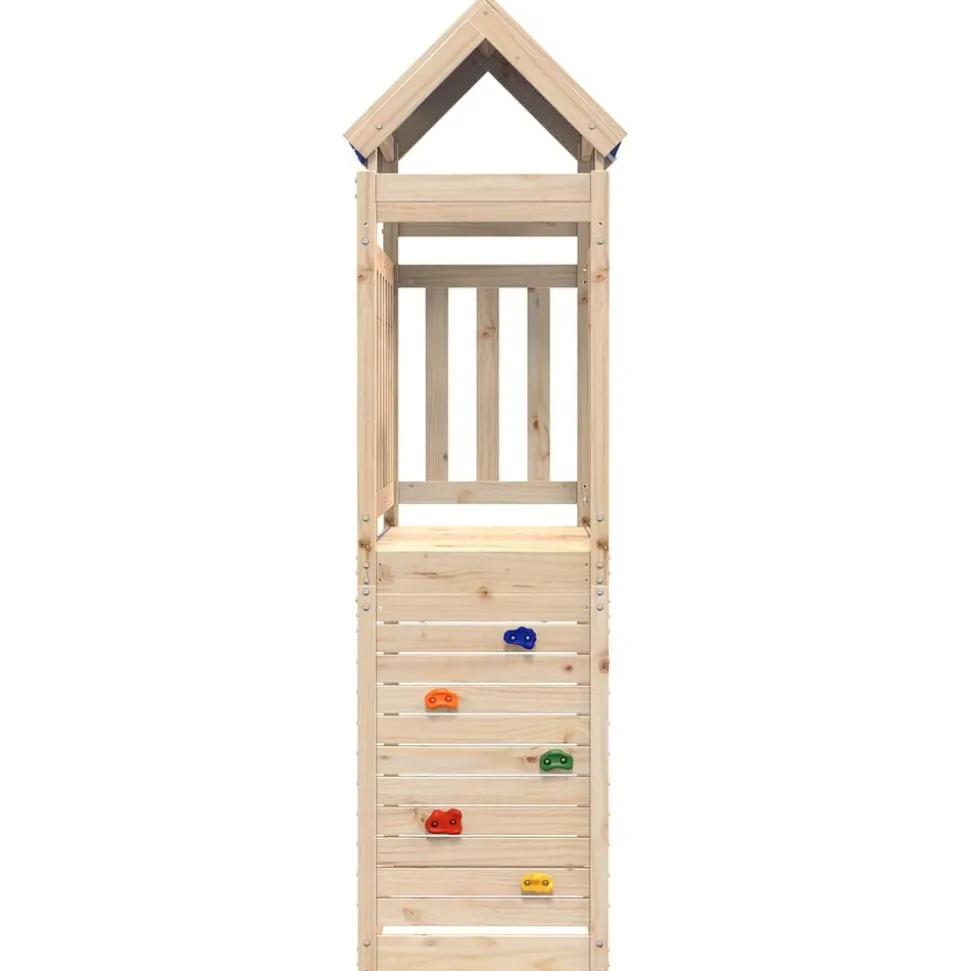 vidaXL Speeltoren Bruin 110,5 x 52,5 x 215 cm Massief grenenhout