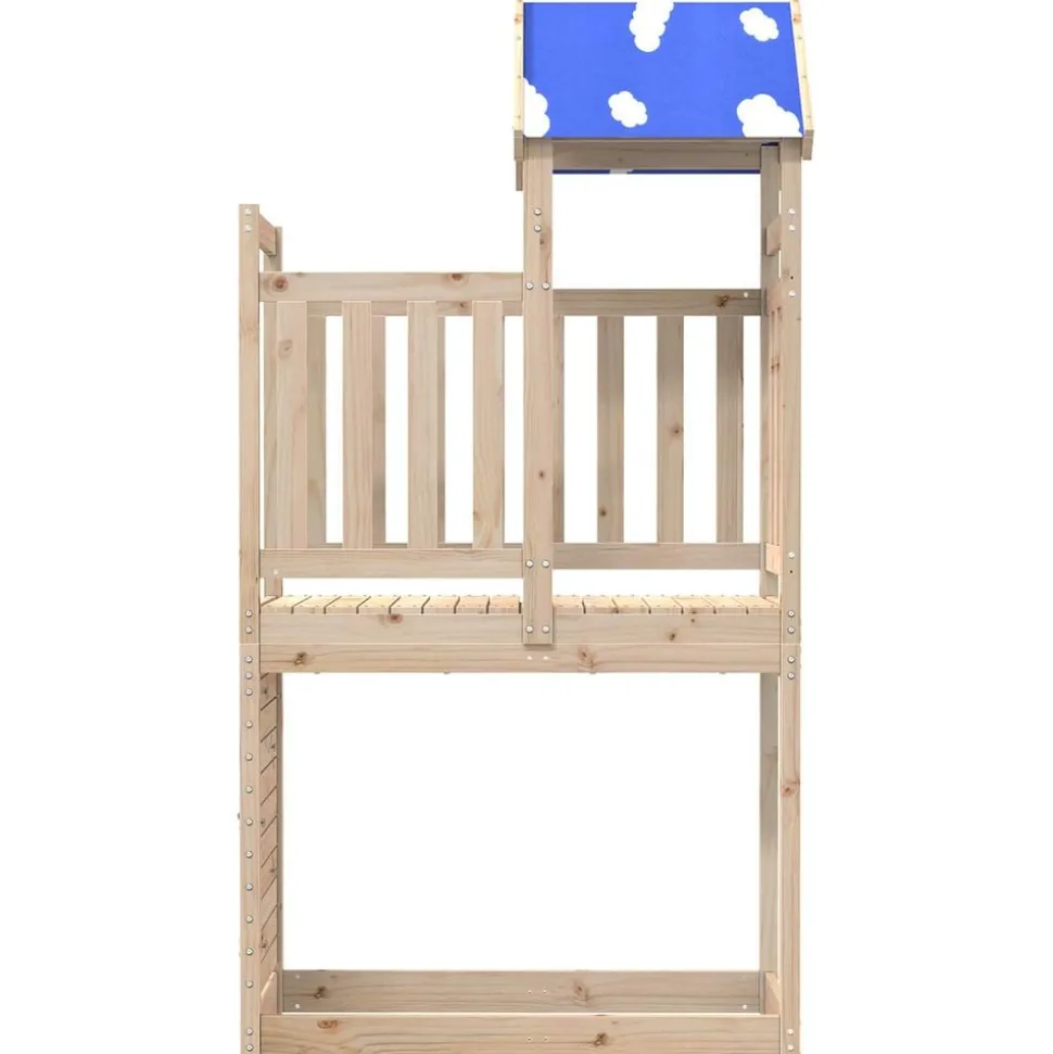 vidaXL Speeltoren Bruin 110,5 x 52,5 x 215 cm Massief grenenhout