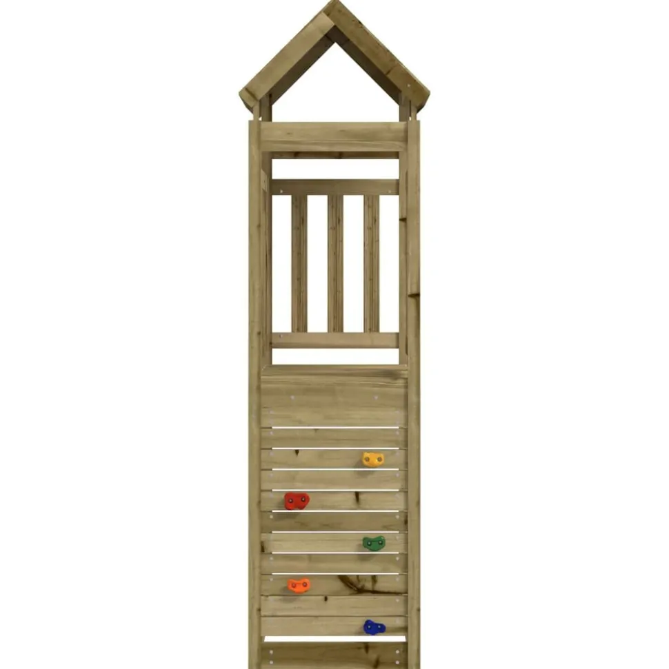 vidaXL Speeltoren Bruin 53 x 110,5 x 214 cm Massief geïmpregneerd hout