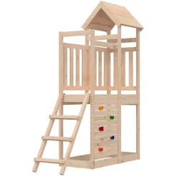 vidaXL Speeltoren Bruin 110,5 x 52,5 x 214 cm Massief grenenhout
