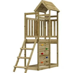 vidaXL Speeltoren Bruin Massief geïmpregneerd hout