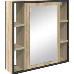 vidaXL Spiegelkast met plank Sonoma Eiken 60 x 16 x 60 cm Bewerkt hout