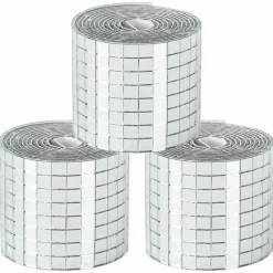 vidaXL Spiegelmozaïek Tegel Geometrisch 3 pcs Zilver 100 x 4 cm Glas