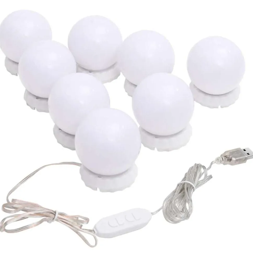 vidaXL Spiegelverlichting met 8 LED-lampen warmwit en koudwit