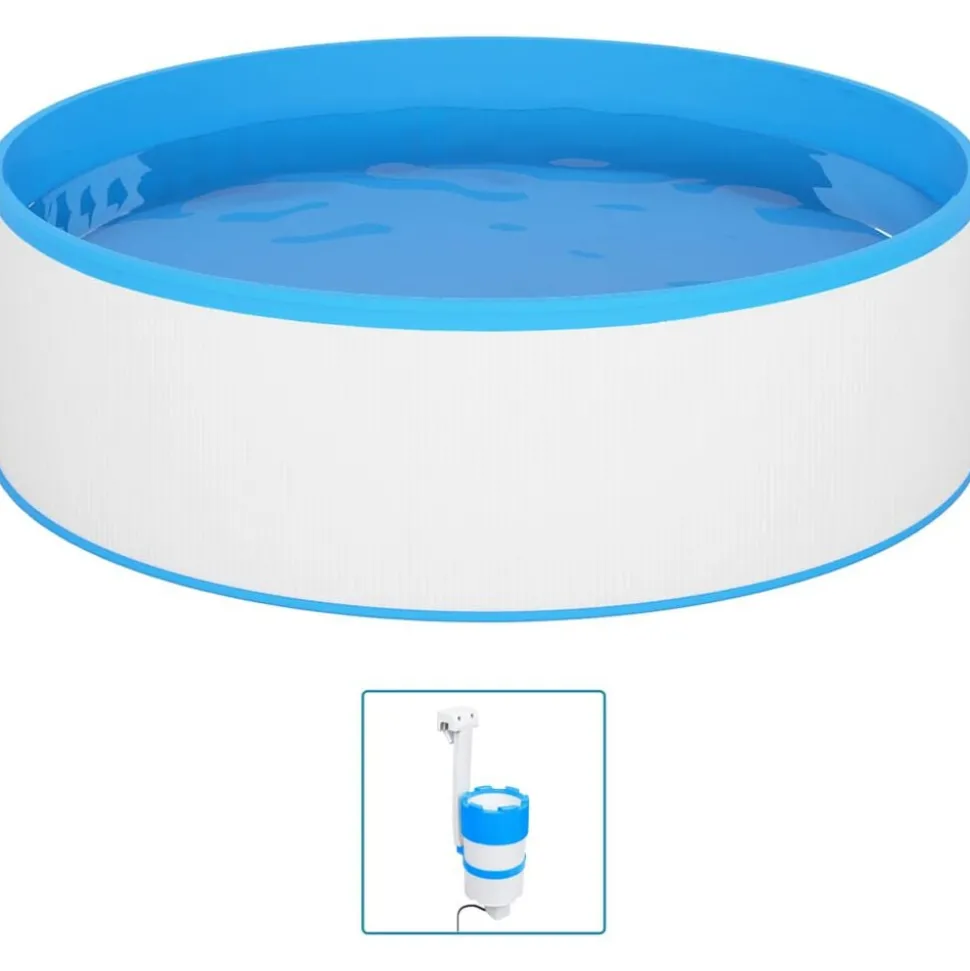 vidaXL Splasher pool met hangende skimmer en pomp 350x90 cm wit