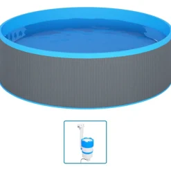 vidaXL Splasher pool met hangende skimmer en pomp 350x90 cm grijs