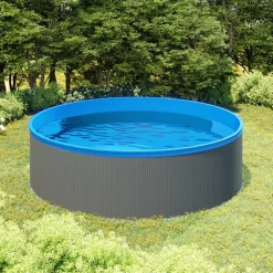 vidaXL Splasher pool met hangende skimmer en pomp 350x90 cm grijs