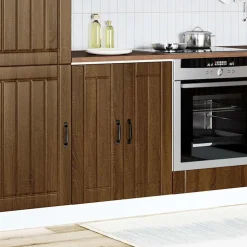 vidaXL Spoelbakonderkast Lucca bewerkt hout bruin eikenkleur