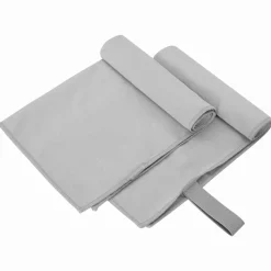 vidaXL Sporthanddoeken 2 pcs Grijs 50 x 30 cm Polyester en polyamide