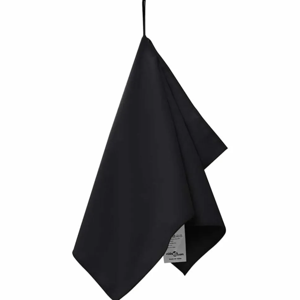 vidaXL Sporthanddoeken 2 pcs Zwart 50 x 30 cm Polyester en polyamide