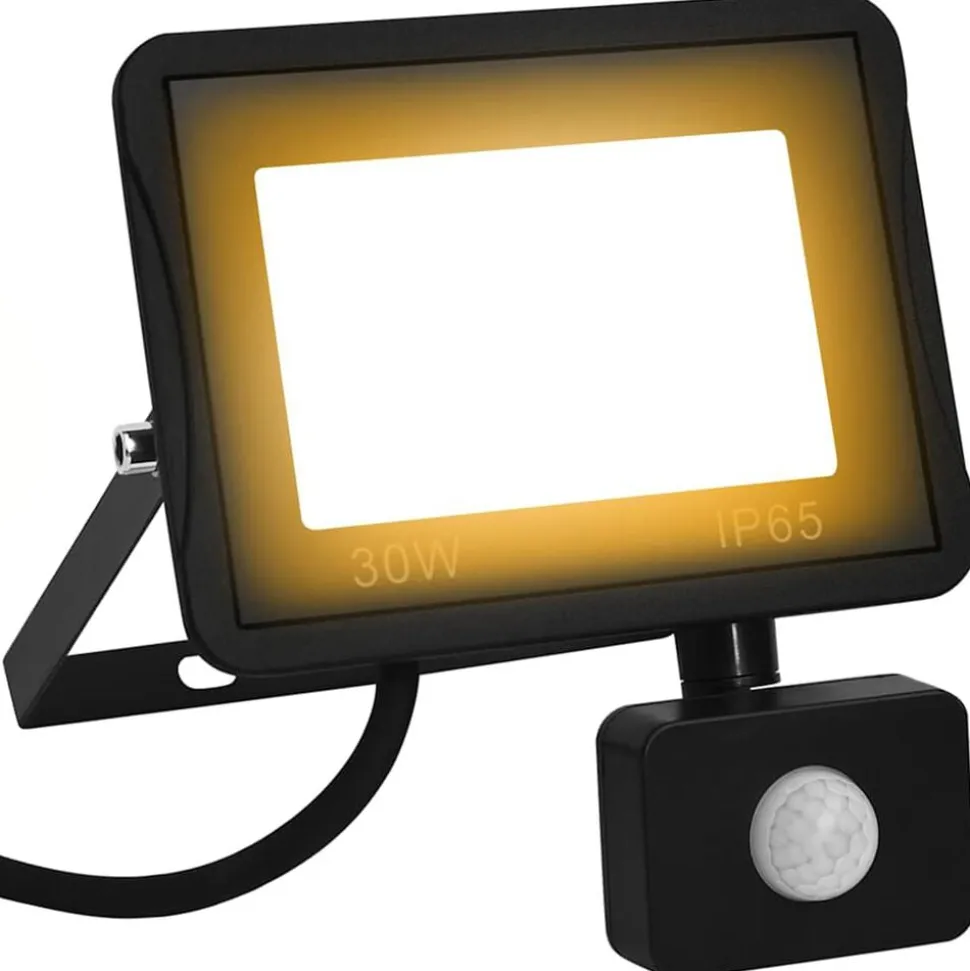 vidaXL Spotlight met sensor LED 30 W warmwit