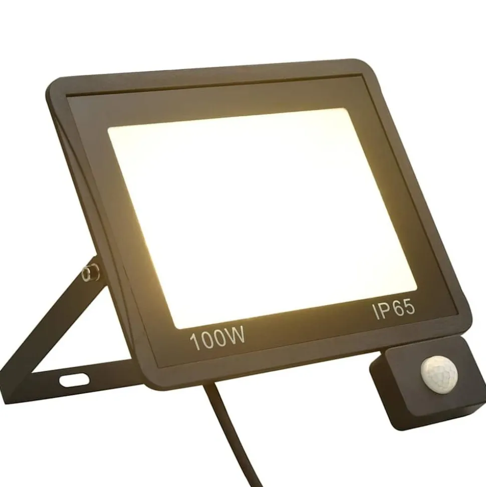 vidaXL Spotlight met sensor LED 100 W warmwit