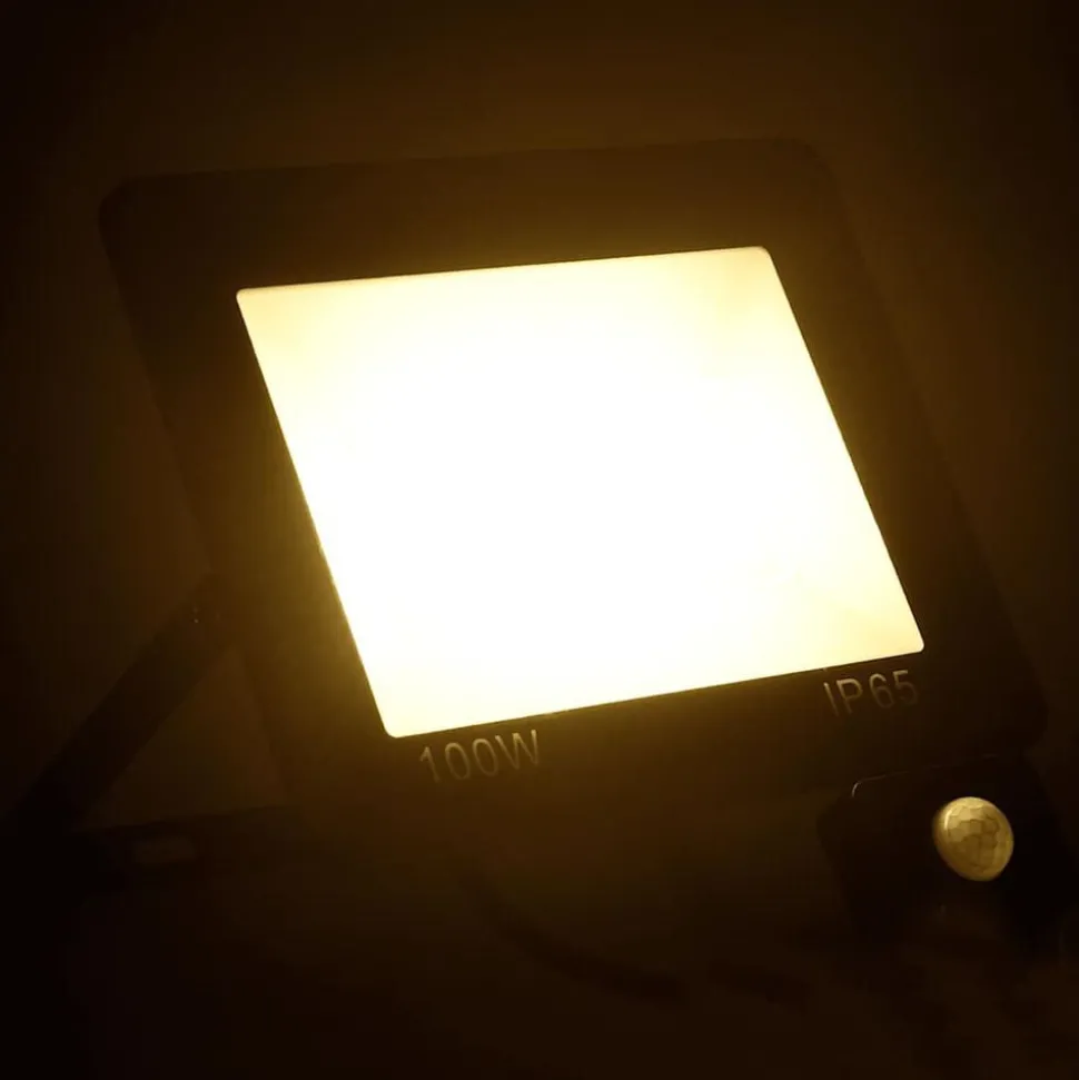 vidaXL Spotlight met sensor LED 100 W warmwit