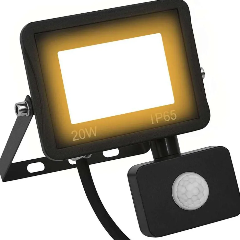 vidaXL Spotlight met sensor LED 20 W warmwit