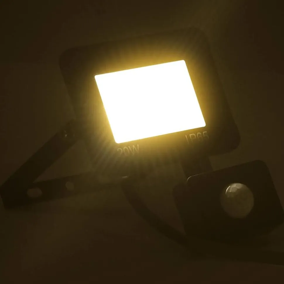 vidaXL Spotlight met sensor LED 20 W warmwit