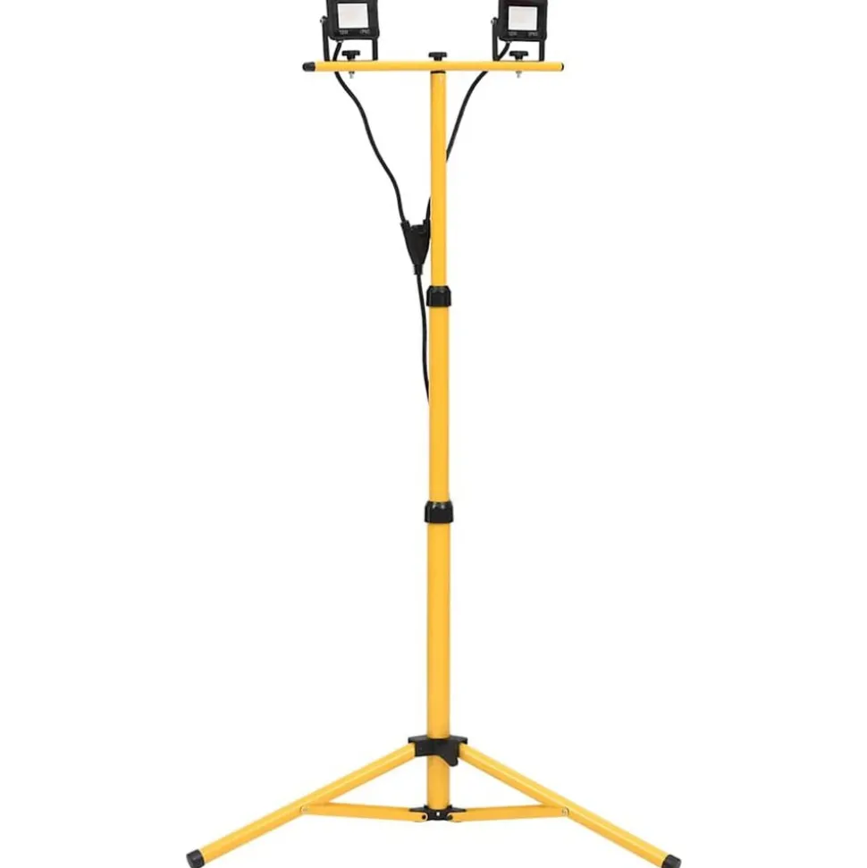 vidaXL Spotlight met statief LED 2x10 W warmwit