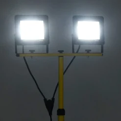 vidaXL Spotlight met statief LED 2x50 W koudwit