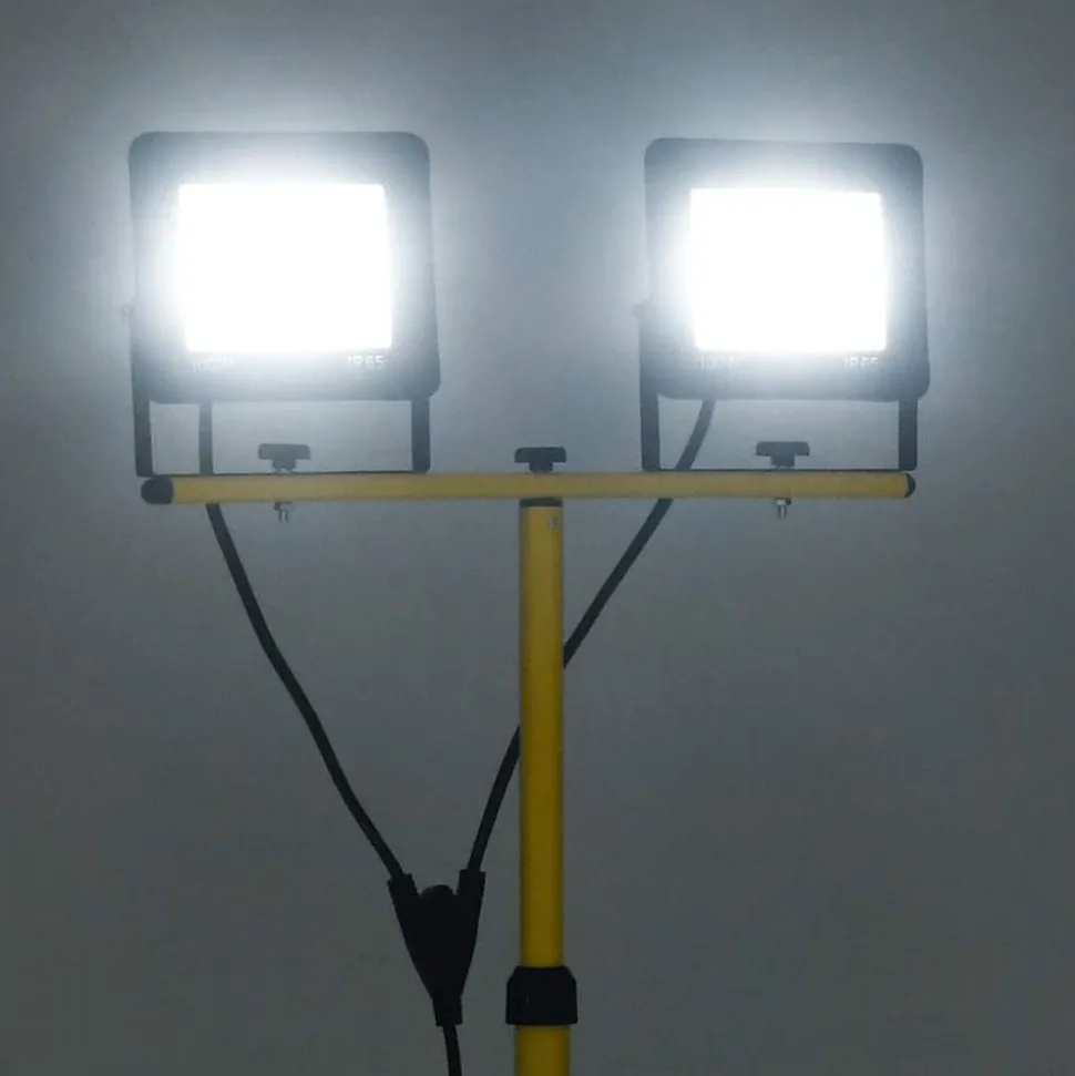 vidaXL Spotlight met statief LED 2x100 W koudwit