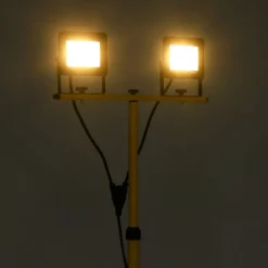 vidaXL Spotlight met statief LED 2x30 W warmwit