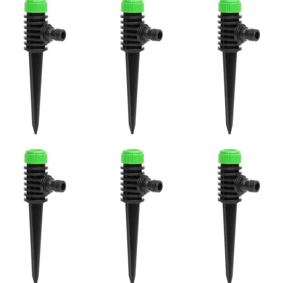 vidaXL Sproeiers 6 st 3x6x19,5 cm ABS en PP groen en zwart